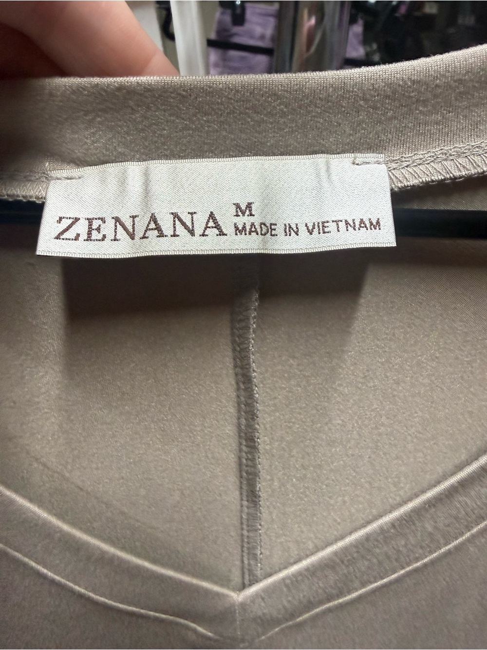 Zenana Taupe V-Neck Dress - Picture 3 of 3
